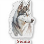 ペットのシンプルタイポグラフィモダン名 シール (正面)