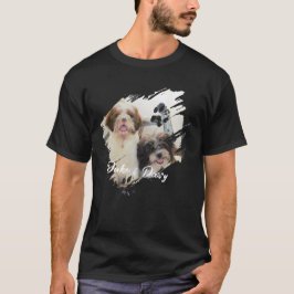 ペットのシンプルモダンなクールなタイポグラフィの名前と写真 Tシャツ