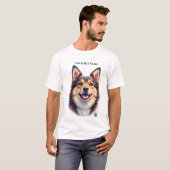 ペットのシンプルモダンな名前と写真のカスタムデザイン Tシャツ (正面フル)