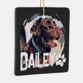 ペットのシンプル名モダンクールグランジと写真 セラミックオーナメント (右)
