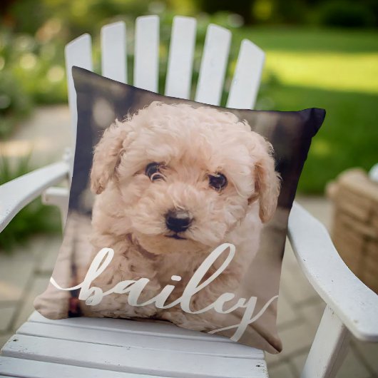 ペットのシンプル モダン エレガント おしゃれ 名前と写真 クッション