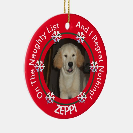 ペットのスノーフレークいけなリストのクリスマス セラミックオーナメント (右)