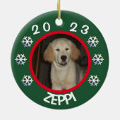 ペットのスノーフレークいけなリストのクリスマス セラミックオーナメント (裏面)