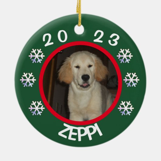 ペットのスノーフレークいけなリストのクリスマス セラミックオーナメント (裏面)