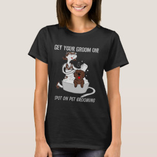 ペットのトリマーアパレルのブラウンとユーモア Tシャツ