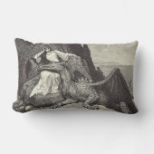 ペットのドラゴンと乙女 ランバークッション (正面)