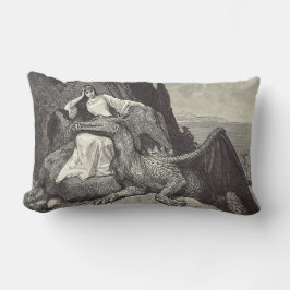 ペットのドラゴンと乙女 ランバークッション