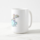 ペットのナーホールに虹の毛を乗せた人魚 コーヒーマグカップ (正面右)