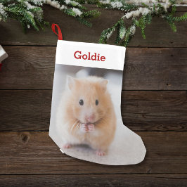ペットのハムスターの恋人の写真と名前パーソナライズされた スモールクリスマスストッキング
