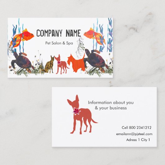 ペットのパレード魚ねこ犬ペットケアアポイントメント 予約カード (正面/裏面)