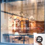 ペットのパーソナライズグルーミングツールのビジネスフロント ウィンドウサイン (カフェ窓)