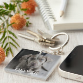 ペットのフォトキーチェカスタムーンの追加 キーホルダー (正面右)