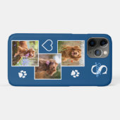 ペットのフォトコラージュモノグラム名:ブルーキャットドッグ Case-Mate iPhoneケース (裏面(横))