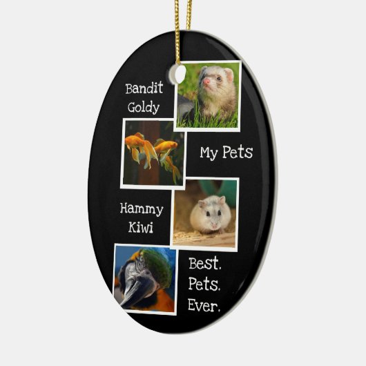. .ペットのフォトコラージュ最高のペッツが可愛いおもしろい セラミックオーナメント (左)