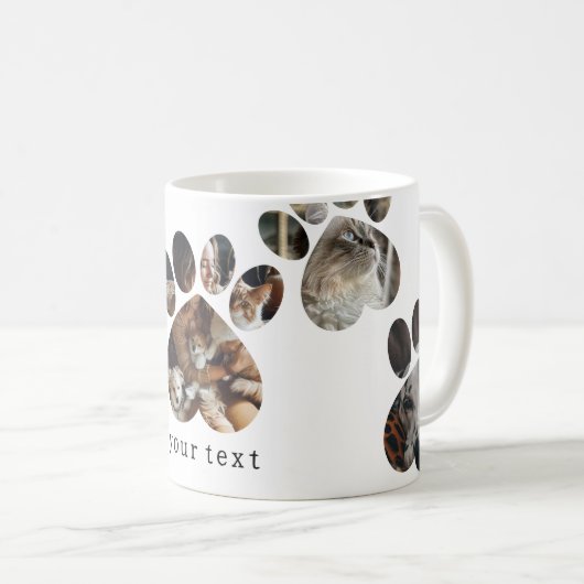 ペットのフォトフレーズを作カスタム成する猫犬トレンディー コーヒーマグカップ (正面右)
