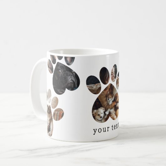 ペットのフォトフレーズを作カスタム成する猫犬トレンディー コーヒーマグカップ (正面左)
