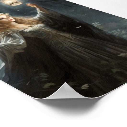 ペットのフクロウと神秘的な妖精、ファンタジー ポスター (角)