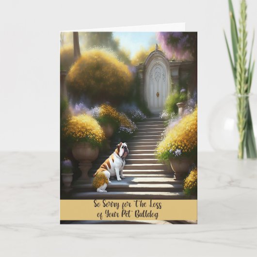 ペットのブルドッグ用 sympathy カード A1 Technology (正面)