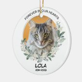 ペットのプレゼントを失カスタムう写真猫記念碑 セラミックオーナメント (左)