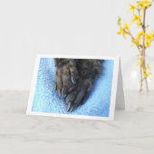 ペットのプードルポーズブランケットの紛失悔やみや弔慰 カード (黄色い花)