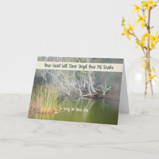 ペットのヘビの死のお悔やみカード カード (黄色い花)
