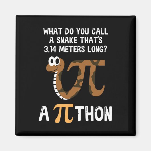 ペットのヘビ数学パイ日Python マグネット (正面)