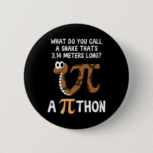 ペットのヘビ数学パイ日Python 缶バッジ (正面)