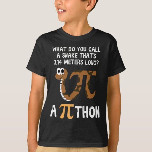 ペットのヘビ数学パイ日Python Tシャツ (正面)