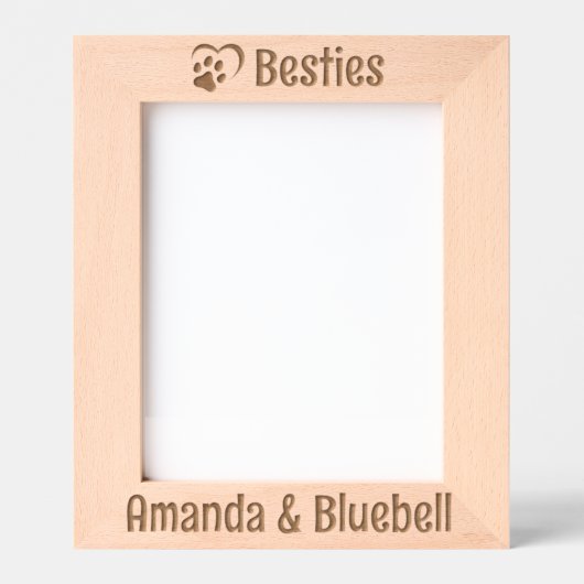 ペットのポーハート レーザー彫刻フレーム (正面)