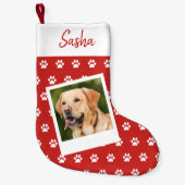 ペットのポーパーソナライズされたトの名前と写真 スモールクリスマスストッキング (正面)