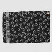 ペットのポープリントブラックとグレーのカスタムゴルフタオル ゴルフタオル (横)