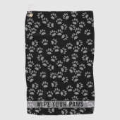 ペットのポープリントブラックとグレーのカスタムゴルフタオル ゴルフタオル (正面)
