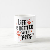 ペットのマグカップで生活が良い – かわいい赤いハート コーヒーマグカップ (中央)