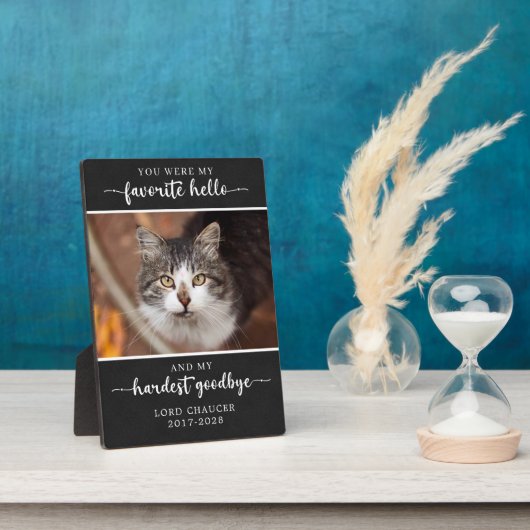ペットのメモリアルの喪失悔やみや弔慰で最も辛い別れの写真 フォトプラーク (側面)