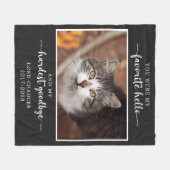 ペットのメモリアルの喪失悔やみや弔慰で最も辛い別れの写真 フリースブランケット (正面(横))