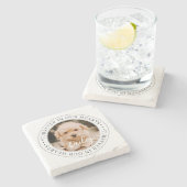 ペットのメモリアルの毛皮の私たちのハートシックな写真 ストーンコースター (横)