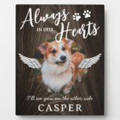 ペットのメモリアルエンジェルウィングス写真 フォトプラーク (正面)