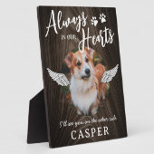 ペットのメモリアルエンジェルウィングス写真 フォトプラーク (側面)