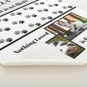 ペットのメモリアルポーグレーの白黒名写真 シェルパブランケット (3/4)