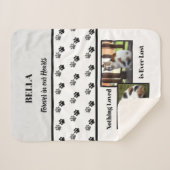 ペットのメモリアルポーグレーの白黒名写真 シェルパブランケット (正面(横))