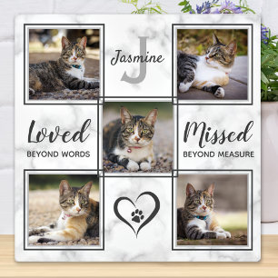 ペットのメモリアルユニーク猫写真コラージュ フォトプラーク
