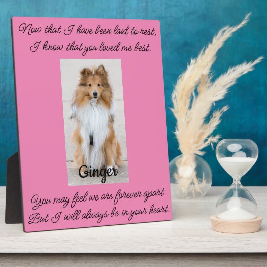 ペットのメモリアル卓上プレート(スタンド付) フォトプラーク (側面)