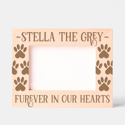 ペットのメモリアル手のプリントの未来ハート レーザー彫刻フレーム (正面)