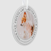 ペットのメモリアル手プリントハートエレガントシック写真 オーナメント (正面)