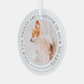 ペットのメモリアル手プリントハートエレガントシック写真 ガラスオーナメント (正面左)