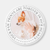 ペットのメモリアル手プリントハートエレガントシック写真 マグネット (正面)