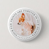 ペットのメモリアル手プリントハートエレガントシック写真 缶バッジ (正面)