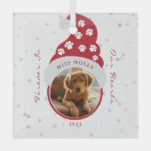 ペットのメモリアル フォーエバー イン アワ ハーツ フォト ガラスオーナメント (正面)