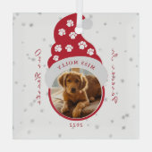 ペットのメモリアル フォーエバー イン アワ ハーツ フォト ガラスオーナメント (裏面)