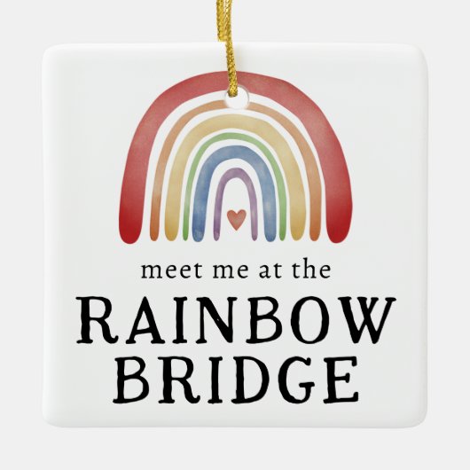 ペットのメモリアル　虹の橋で会おうクリスマス セラミックオーナメント (正面)